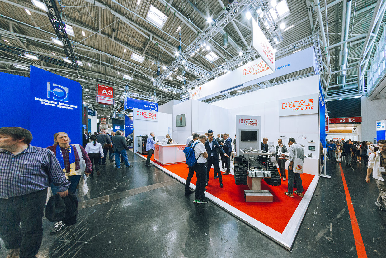 Messestand Hawe Hydraulik auf der bauma