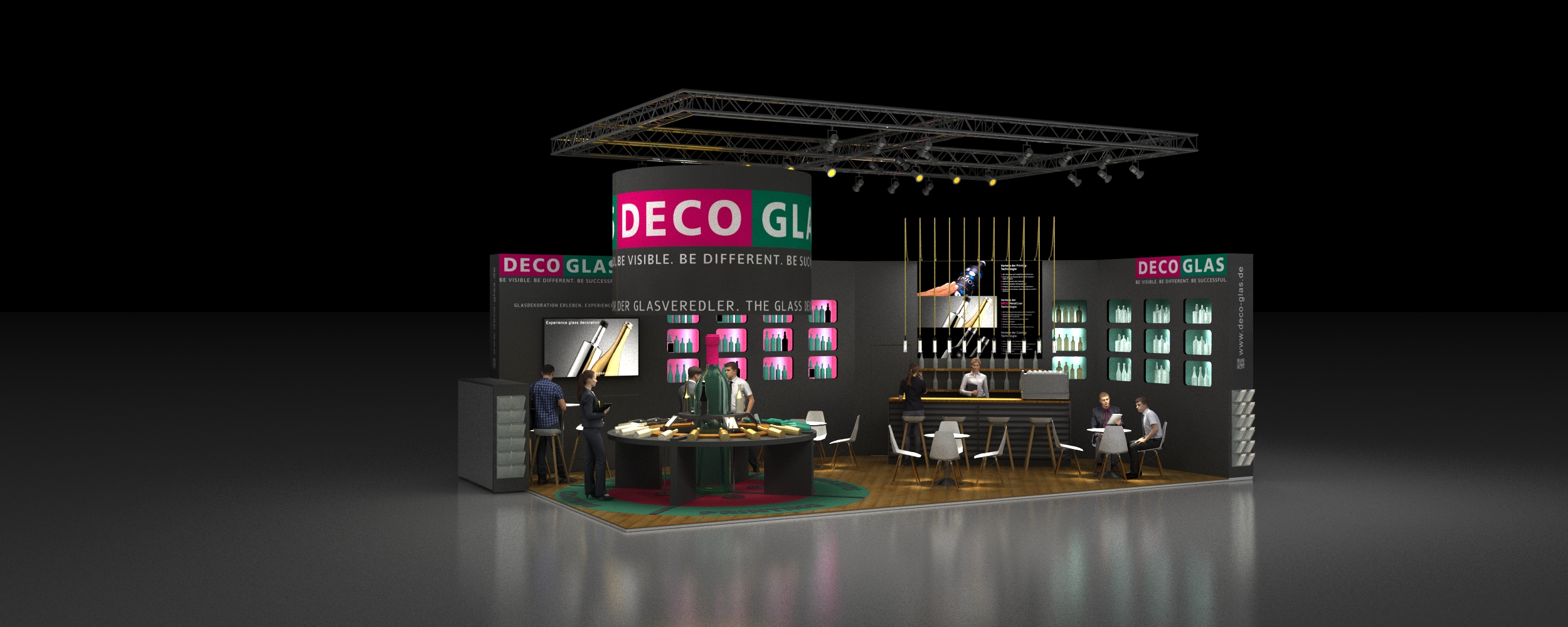 Messestand Rendering DecoGlas